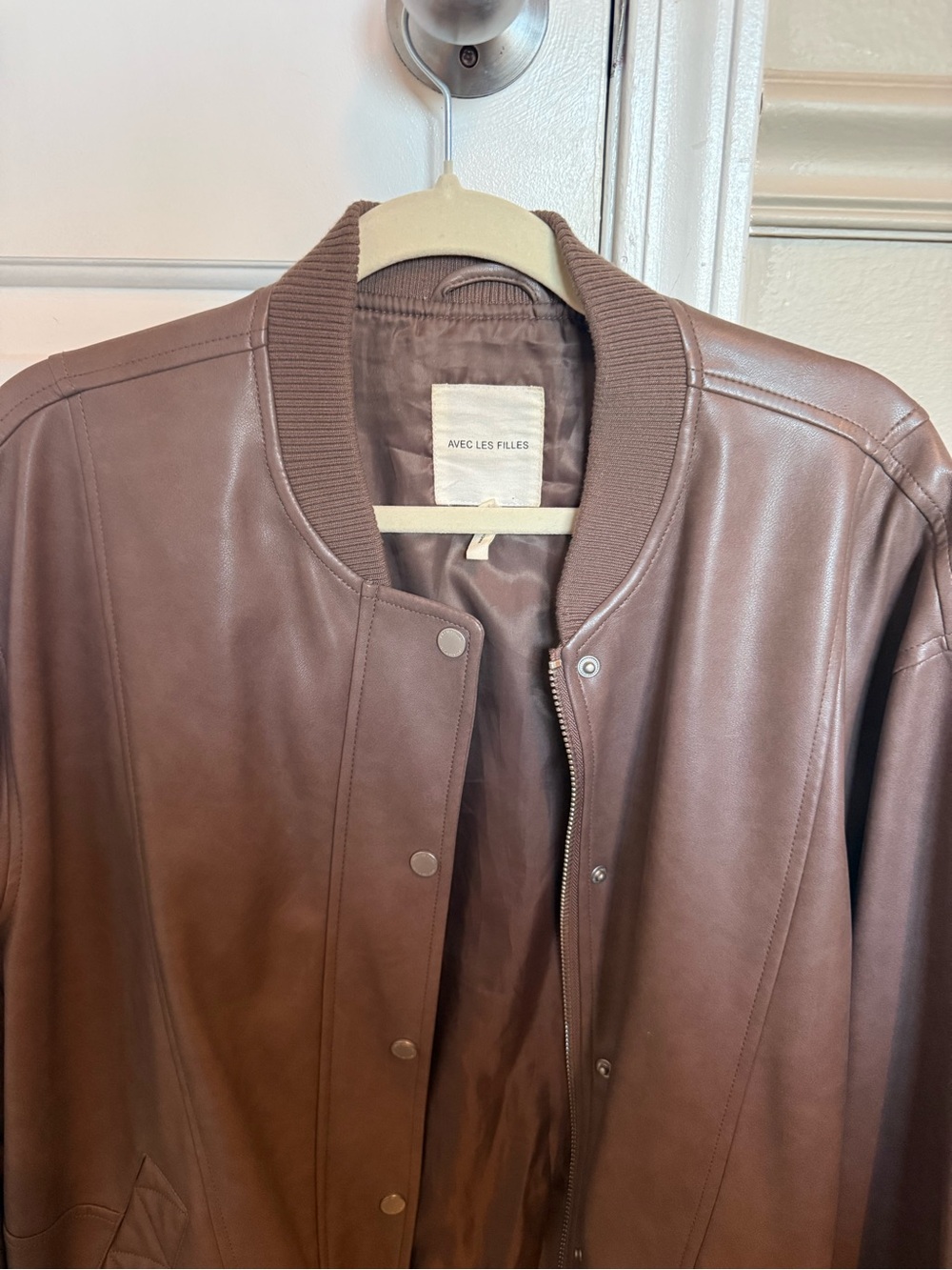 Avec Les Filles Brown Leather Jacket